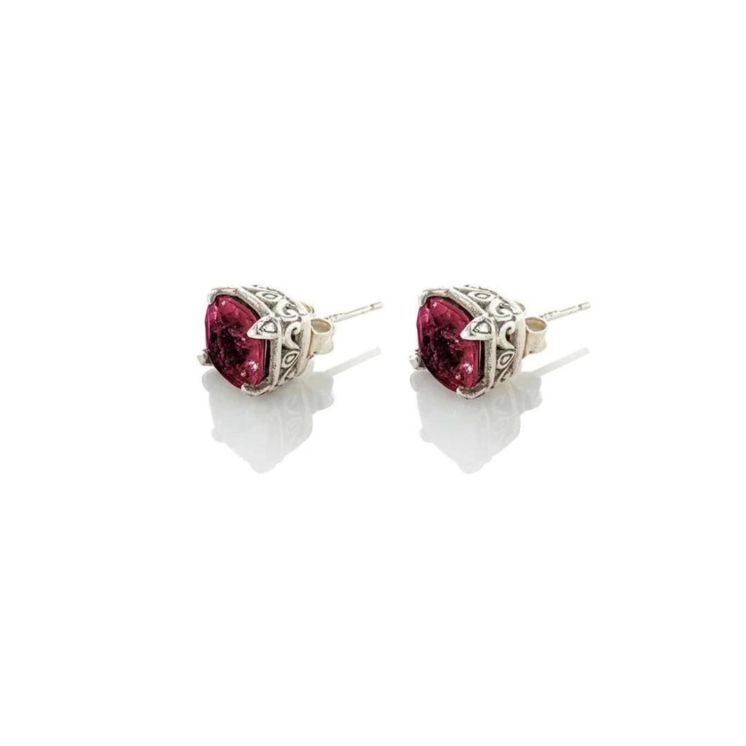Botanical Stud Pink Quartz Earrings