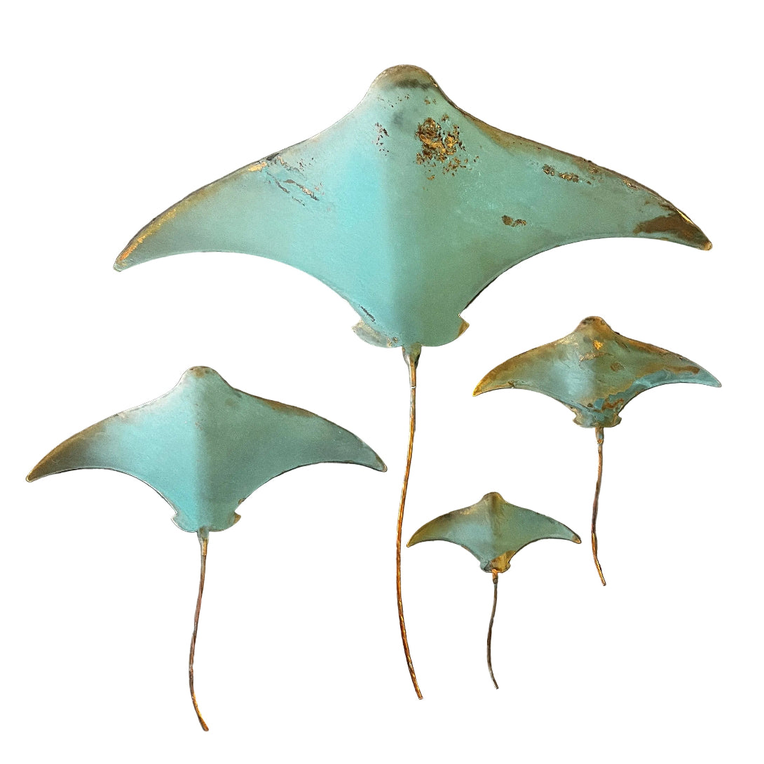 Copper Stingrays | Set Of 4 | Misty Emerald