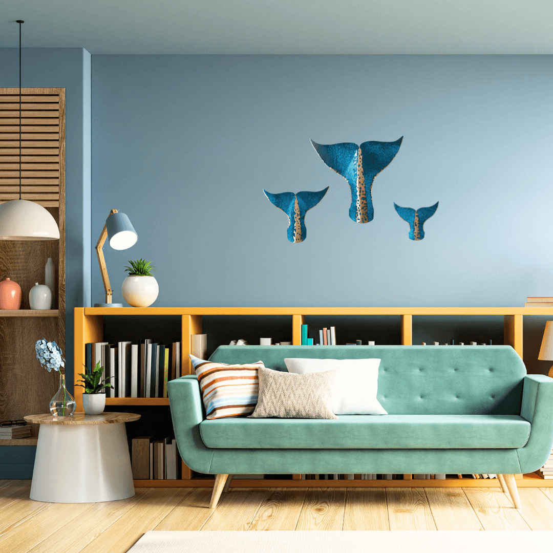 Patina'd Copper Whale Tails | Set of 3