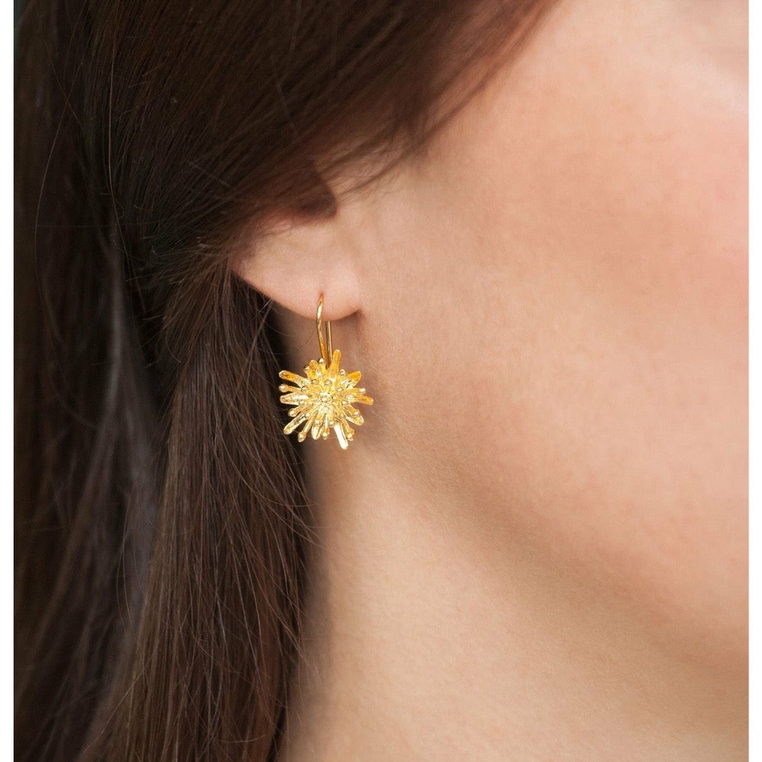 Mt Cook Lily Hook Earrings | 22ct Gold Plate