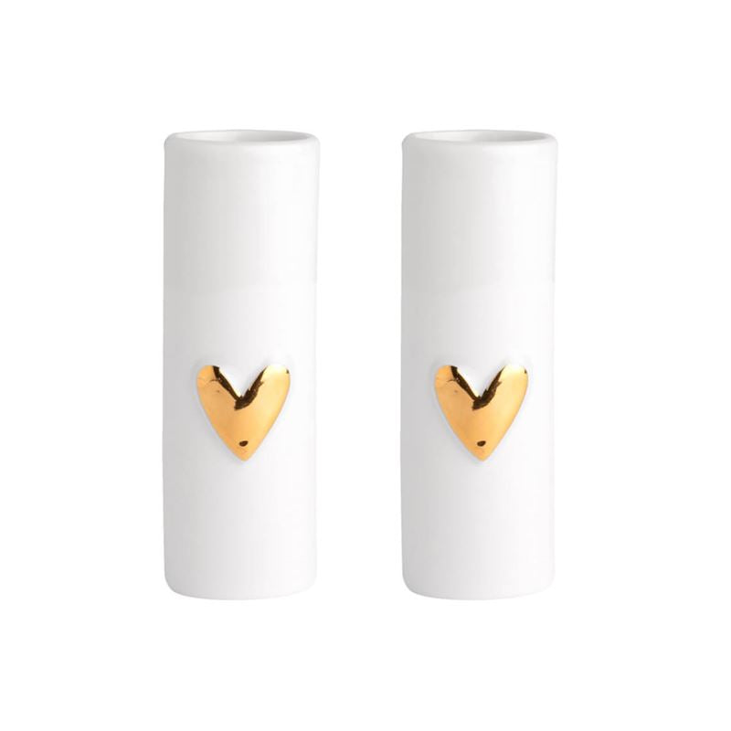Gold Heart Mini Vases | Set Of 2