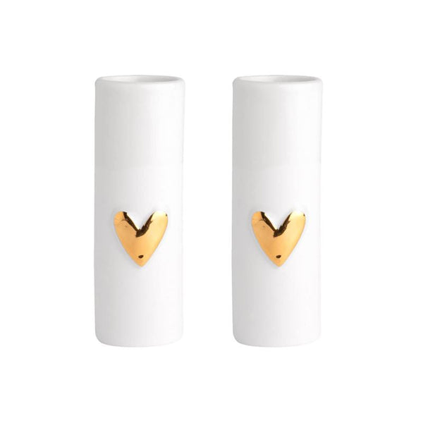 Gold Heart Mini Vases Set Of 2