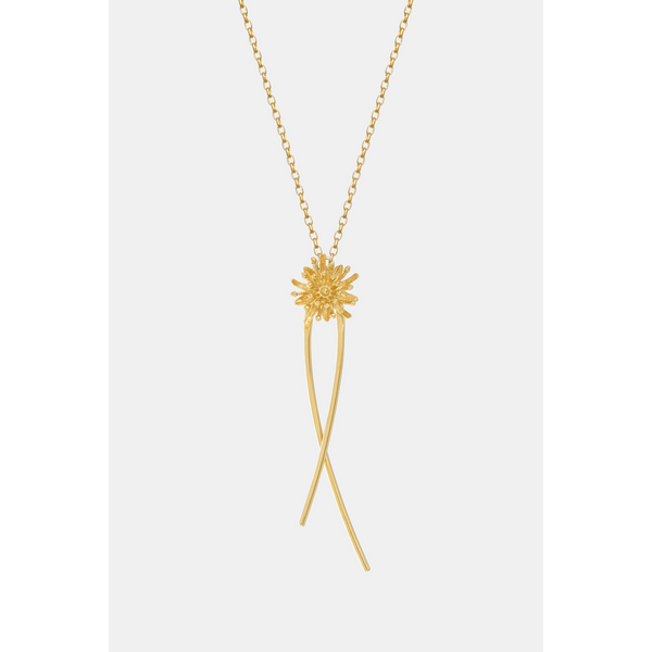 Mt Cook Lily Necklace Stem 22ct Gold Plate