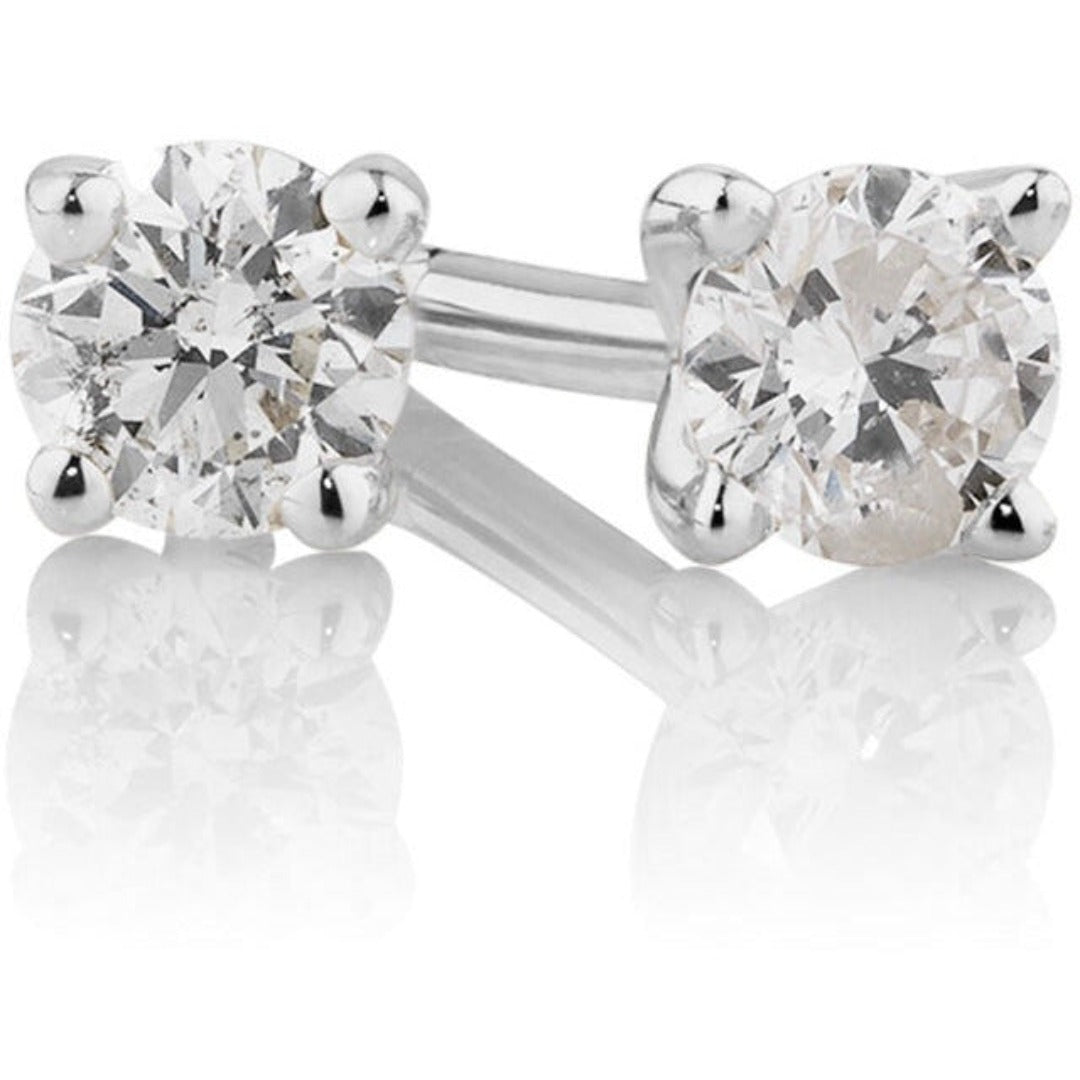 Diamond Stud Earrings 14k White Gold