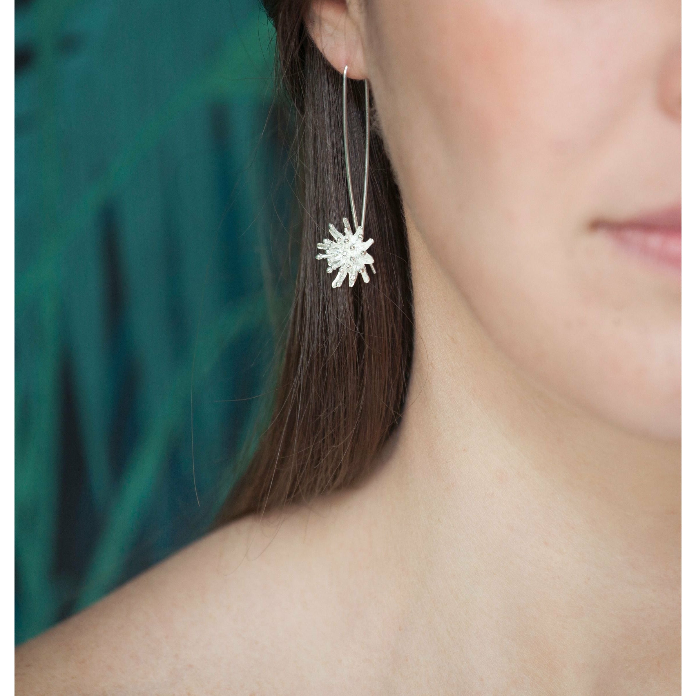 Mt Cook Lily Earrings Stems | Sterling Silver