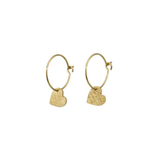 Sweet Heart Gold Plate Earrings