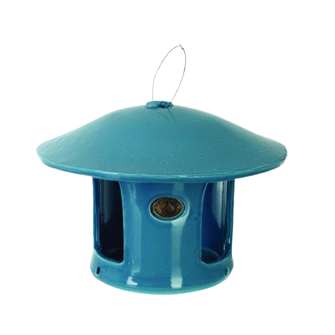 Ceramic Bird House & Feeder