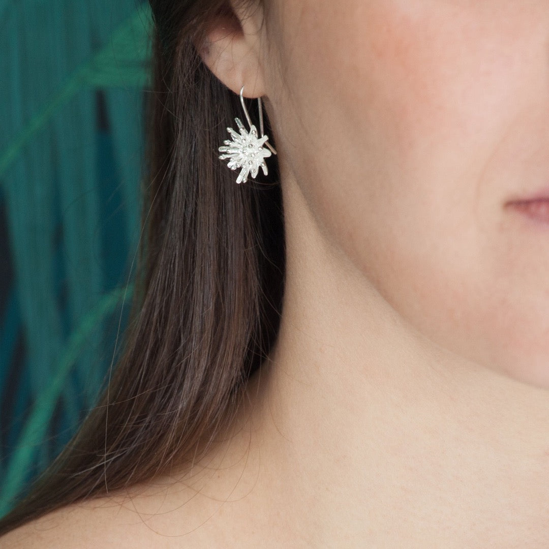 Mt Cook Lily Hook Earrings | Sterling Silver