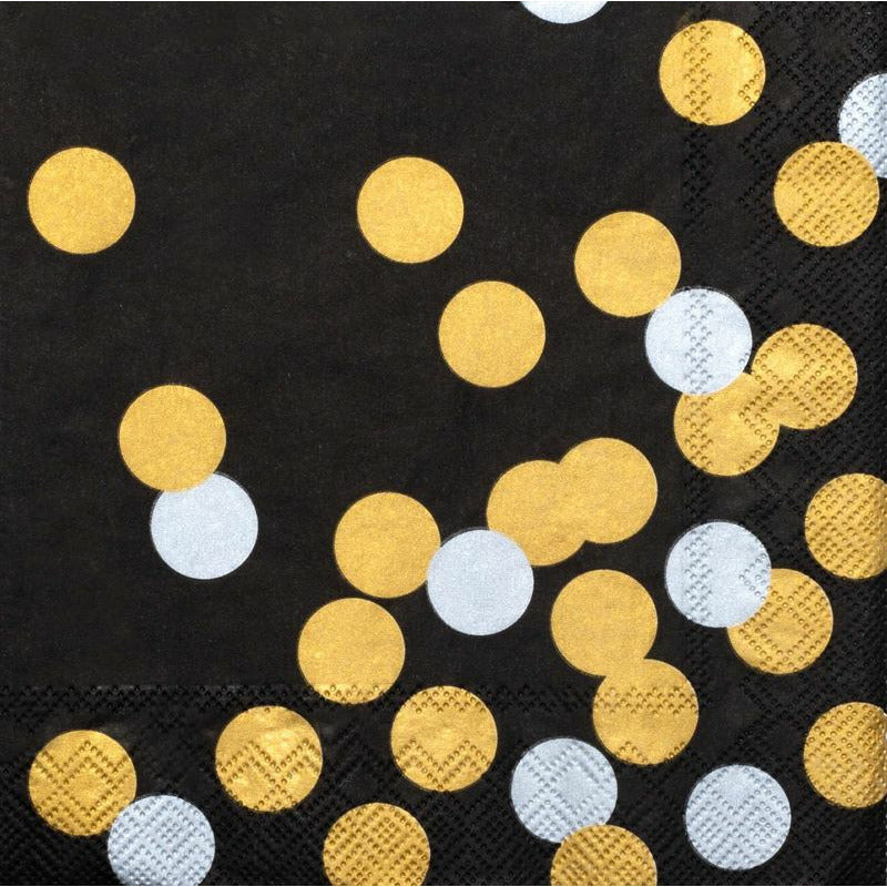 Paper Napkins | Gold & Silver Polka Dots