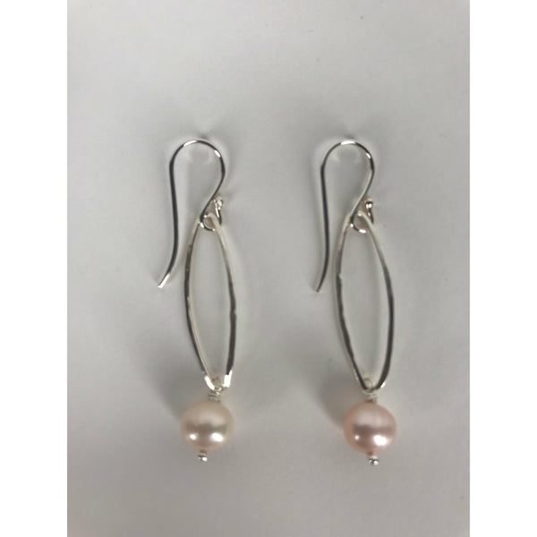 Pearl Oval Link Earrings