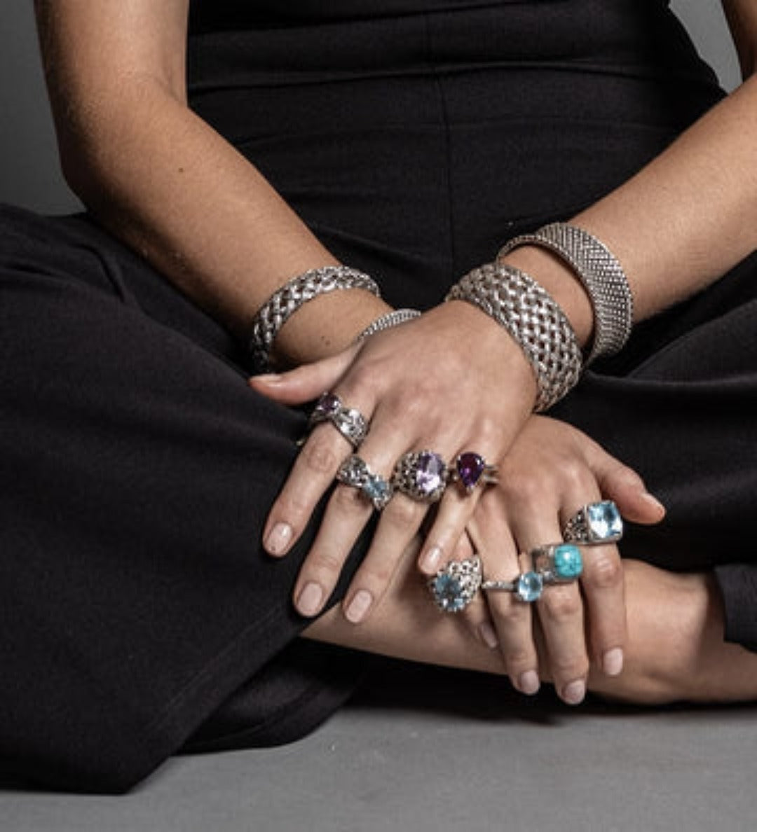 Botanical Gemstone Ring Smokey Topaz