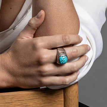DJ Ring Blue Turquoise Silver
