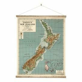 New Zealand Dominion Map Wall Chart