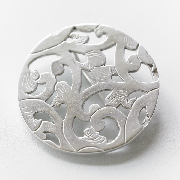 Karakusa Solid Silver Brooch