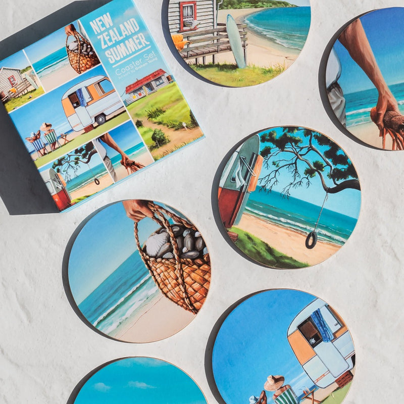 NZ Summer Coasters Boxed Set Of 6