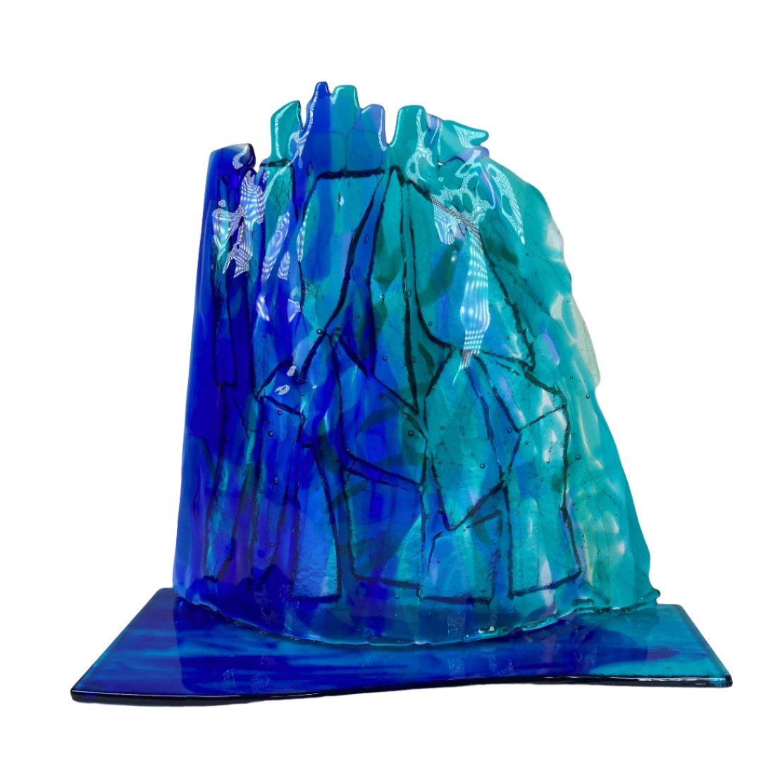 Cascade | Open Cast Kiln Fused Glass Sculpture