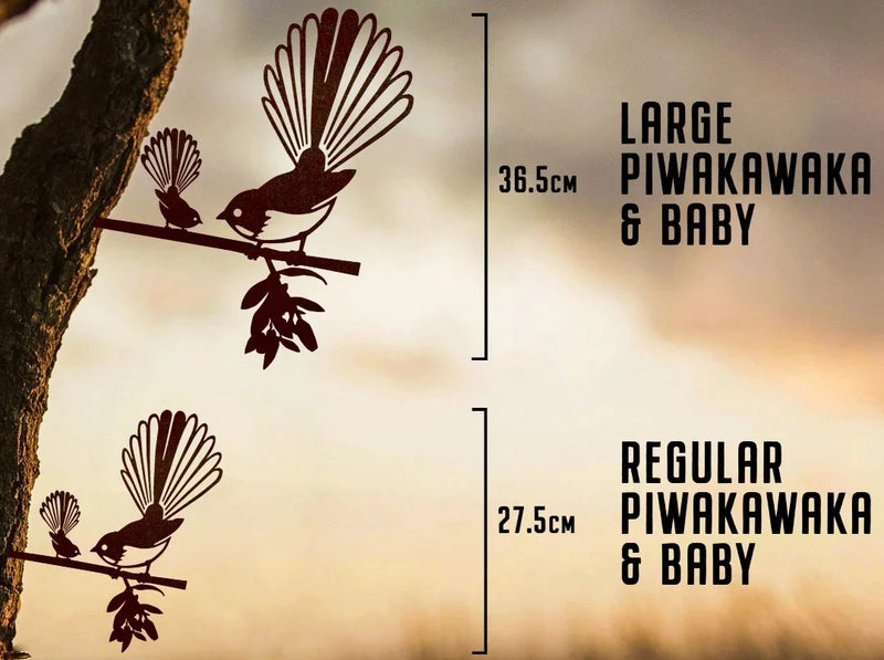Pīwakawaka | Fantail And Baby Metalbird