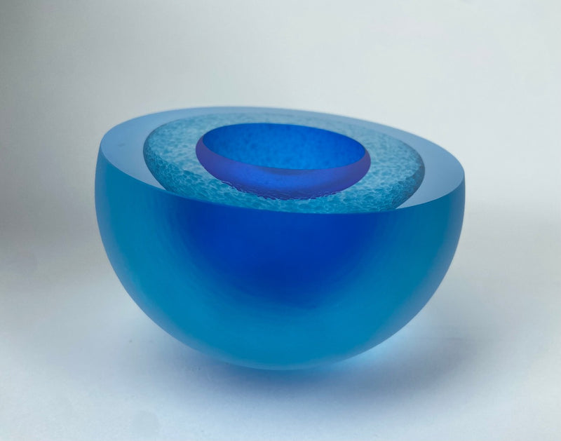 Frosted Double Bubble Turquoise / Cobalt Blue