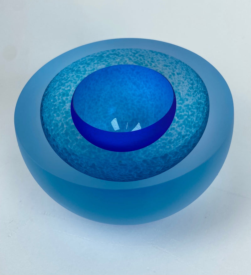 Frosted Double Bubble Turquoise / Cobalt Blue