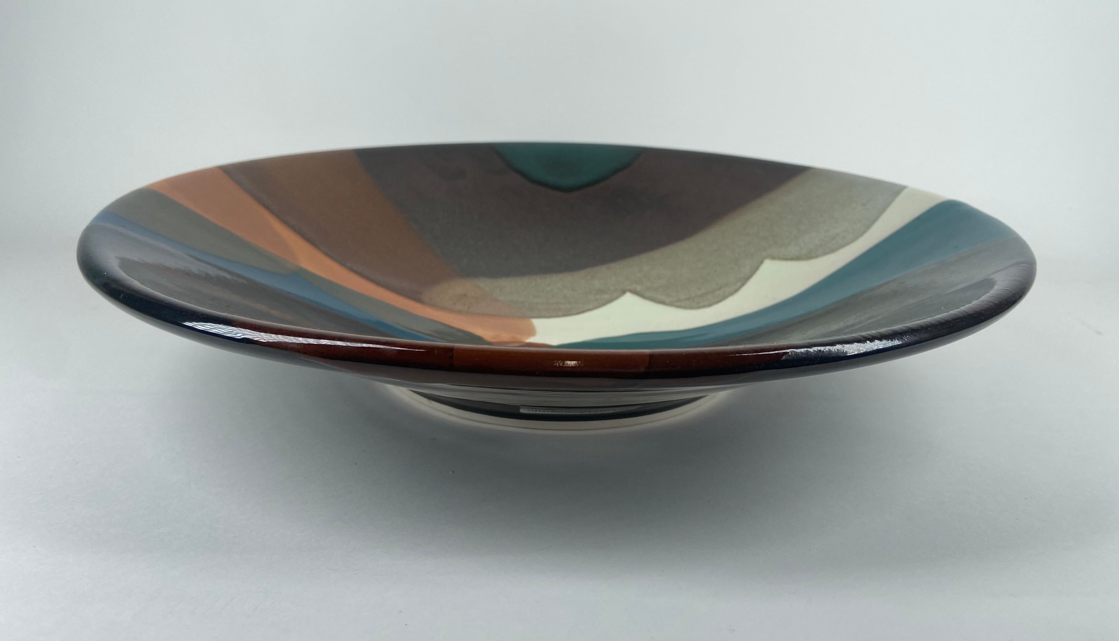 Large Shallow Bowl |Orange Splash