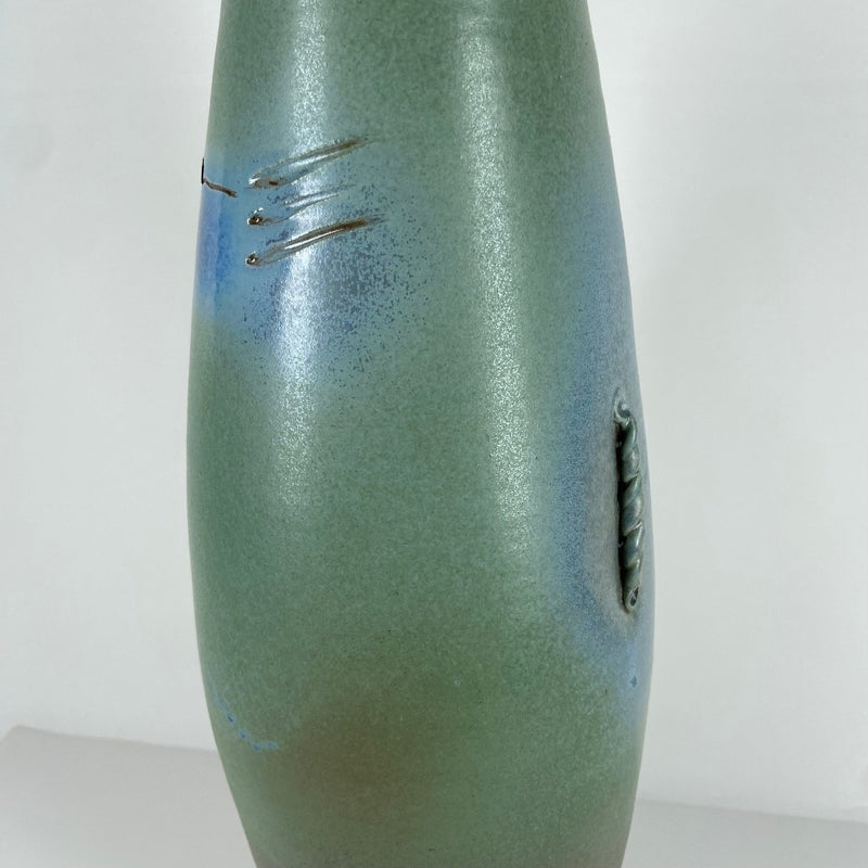 Tall Thrown Vase Blue & Green