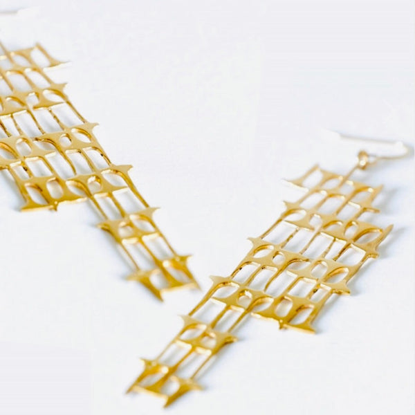 Architecture 14ct Gold Plate Earrings