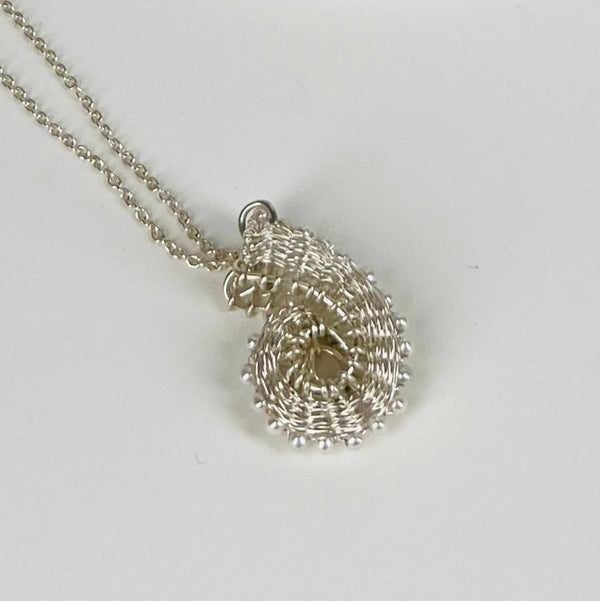 Koru Silver Necklace With Freshwater Pearls