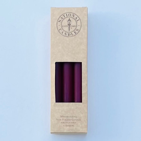 Burgundy Taper Candles Box Of 6