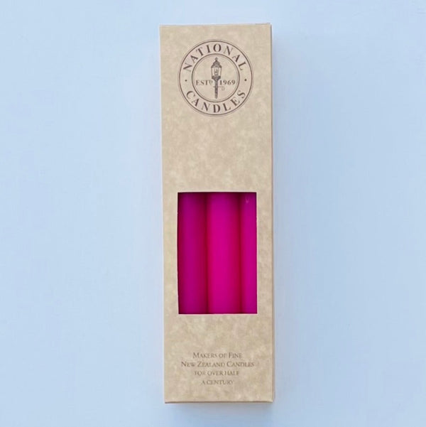 Dark Pink Taper Candles Box Of 6