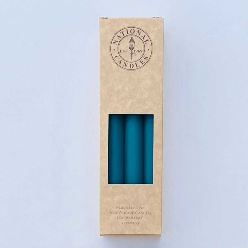 Turquoise Taper Candles Box Of 6