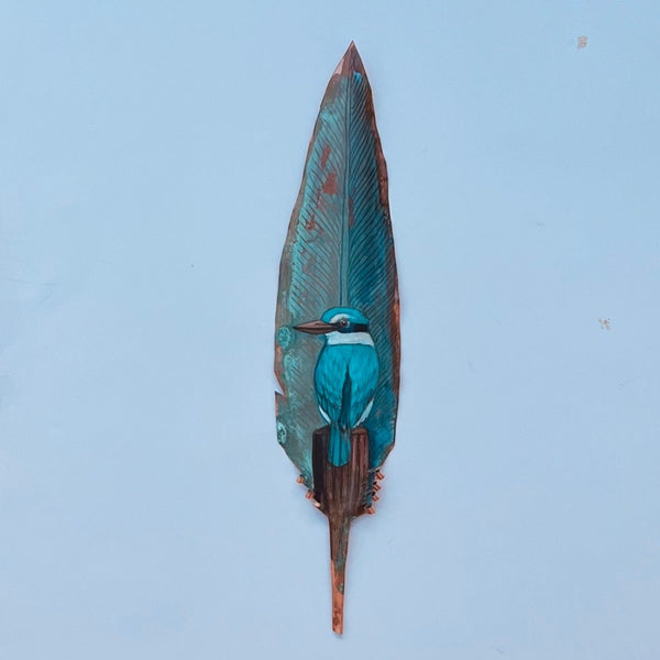 Kingfisher On Copper Feather
