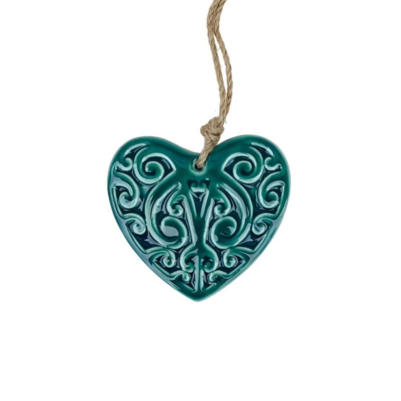 Kowhaiwhai Ceramic Heart