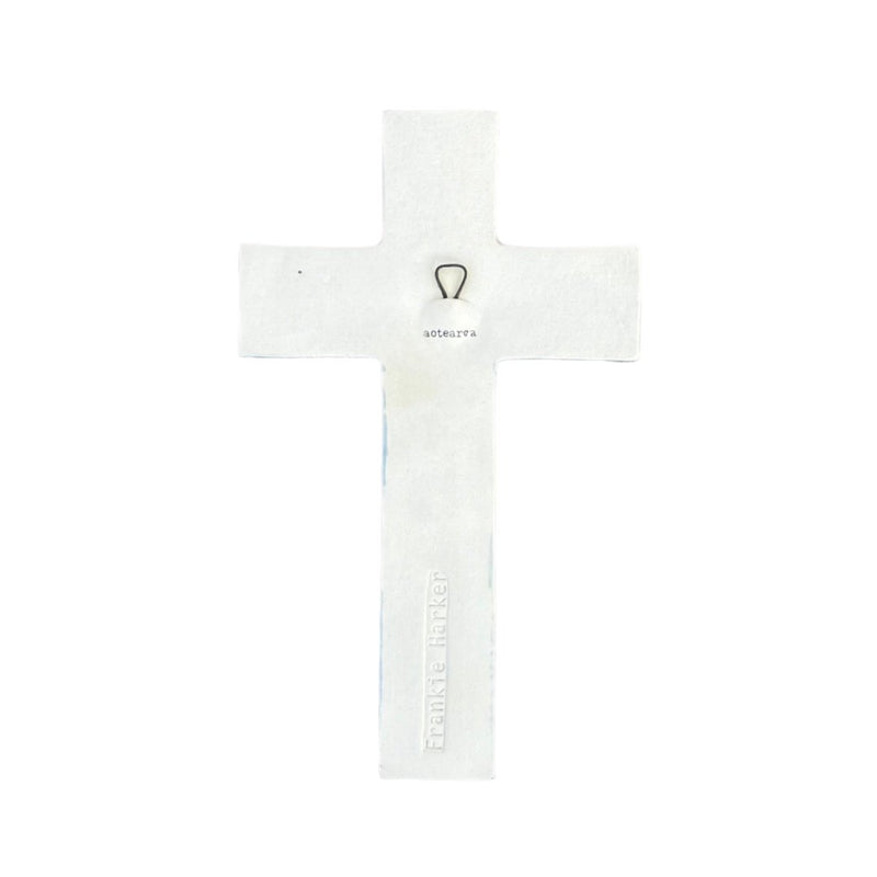 Ceramic Cross | Rangitoto With Bird