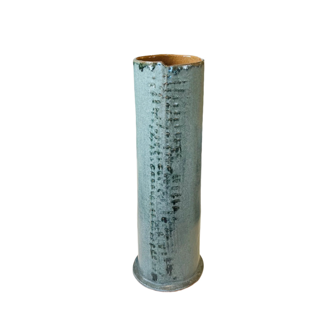 Ceramic Flower Tower Vase | Grey Textured