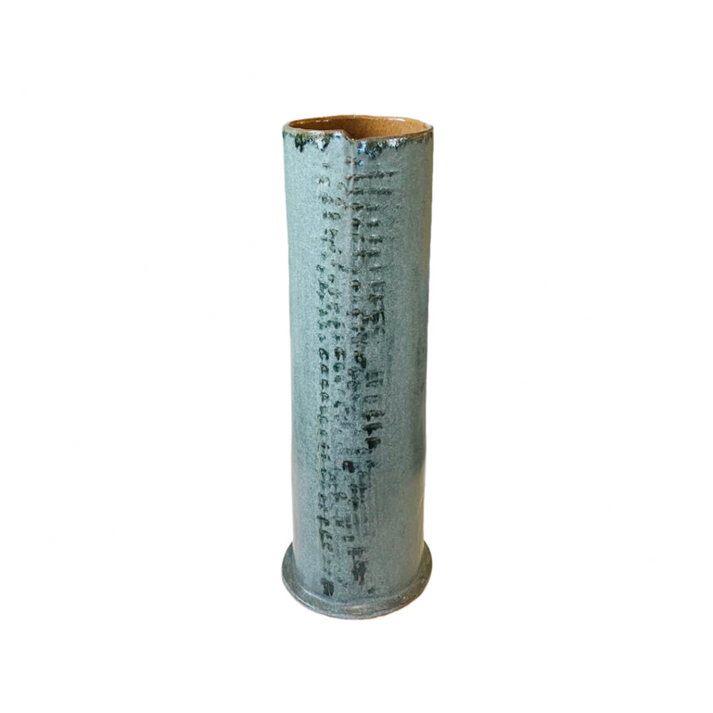 Ceramic Flower Tower Vase | Grey Textured