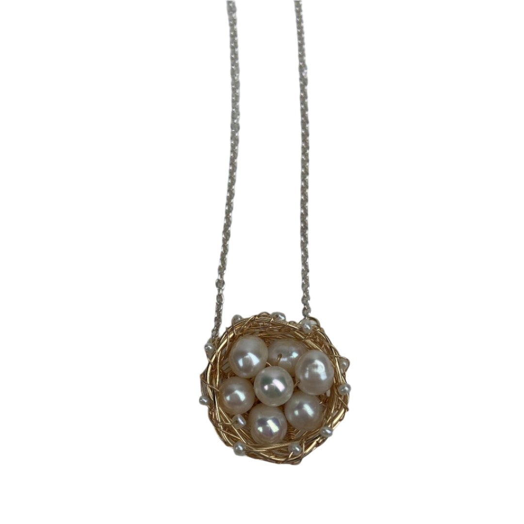 Tui Nest Pendant | Gold Fill & Silver With Freshwater Pearls