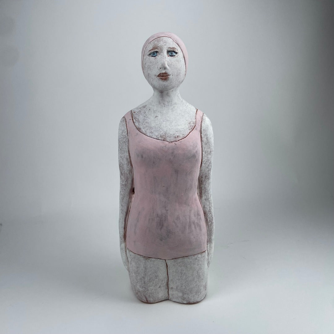Female Swimmer in Pale Pink