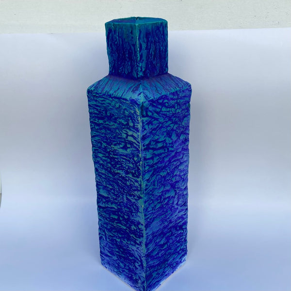 Blue Textured Tube Vase