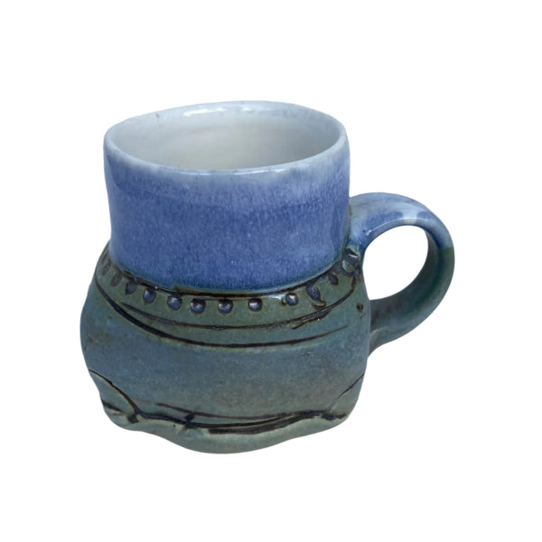 Greeny Blue Square Bottom Cup