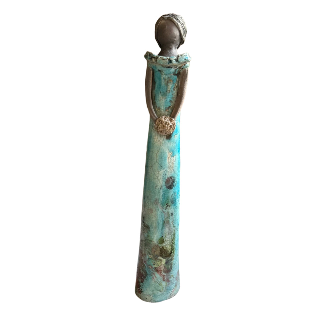 Lady In Black Clay | Gloss Blue With Posy