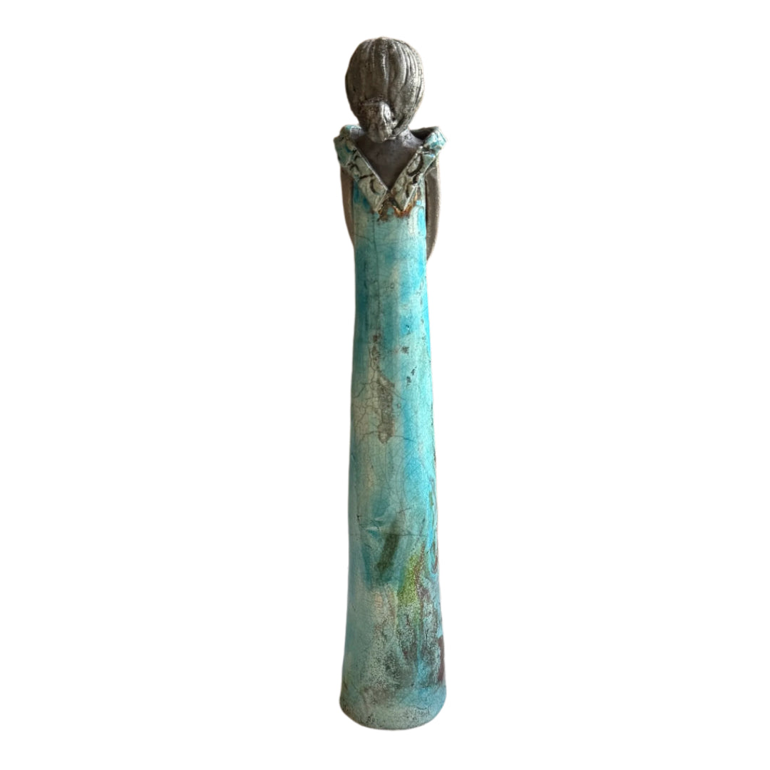 Lady In Black Clay | Gloss Blue With Posy