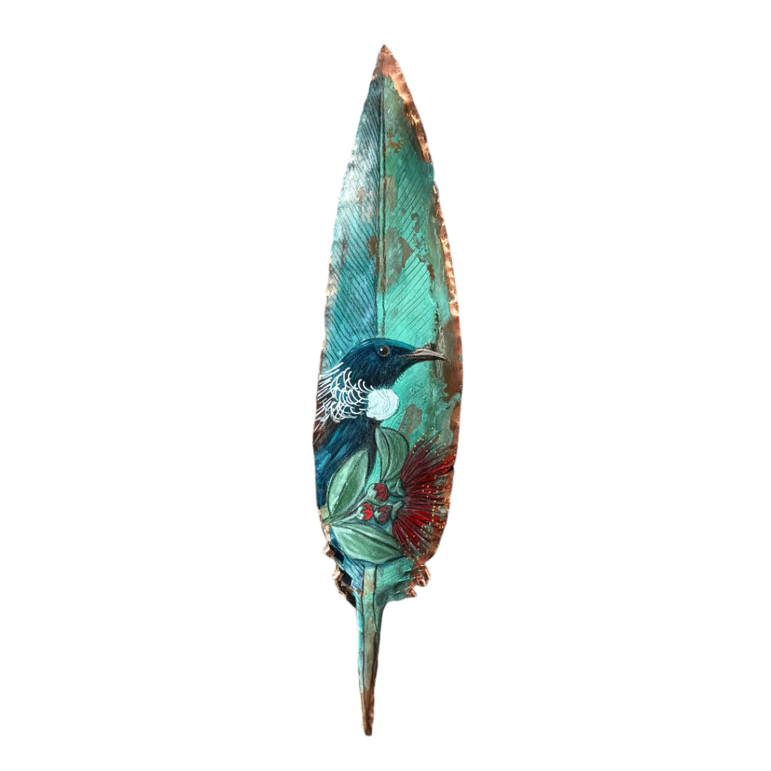 Copper Feather | Pohutakawa Tui Looking Right