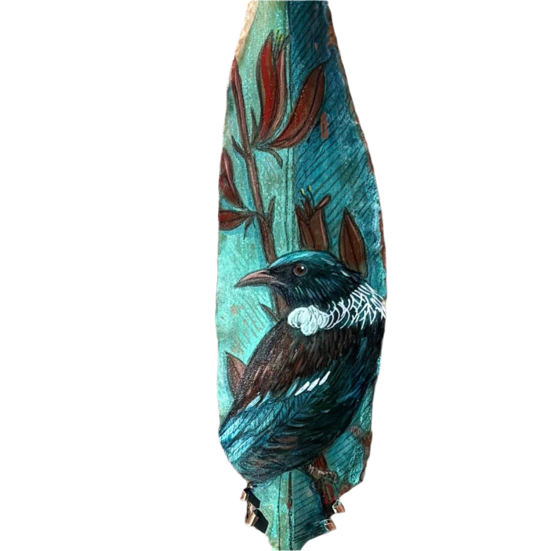 Copper Feather | Tūī On Flax