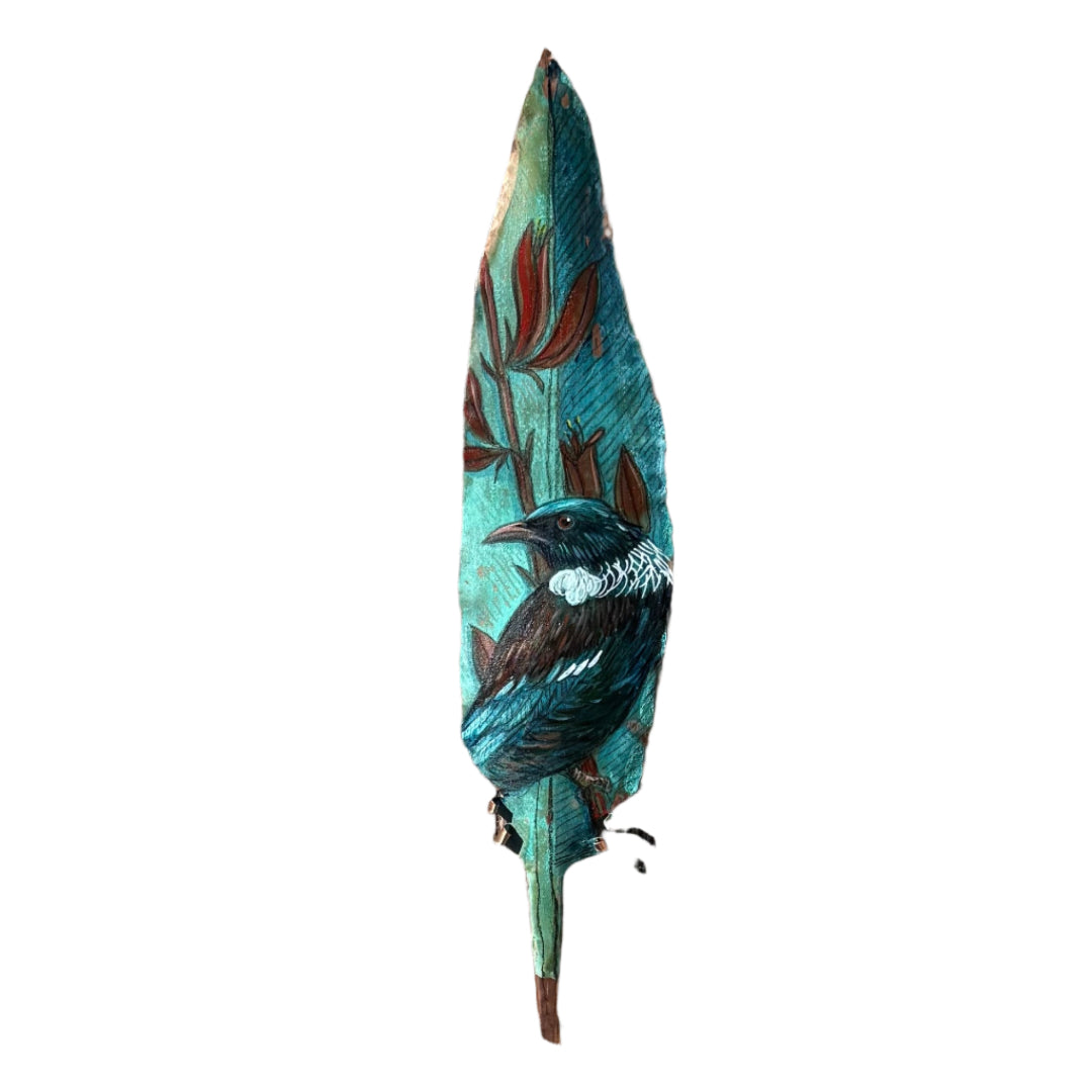 Copper Feather | Tūī On Flax