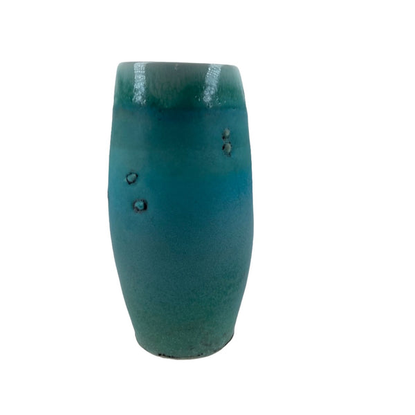 Man on a Hill Turquoise Vase