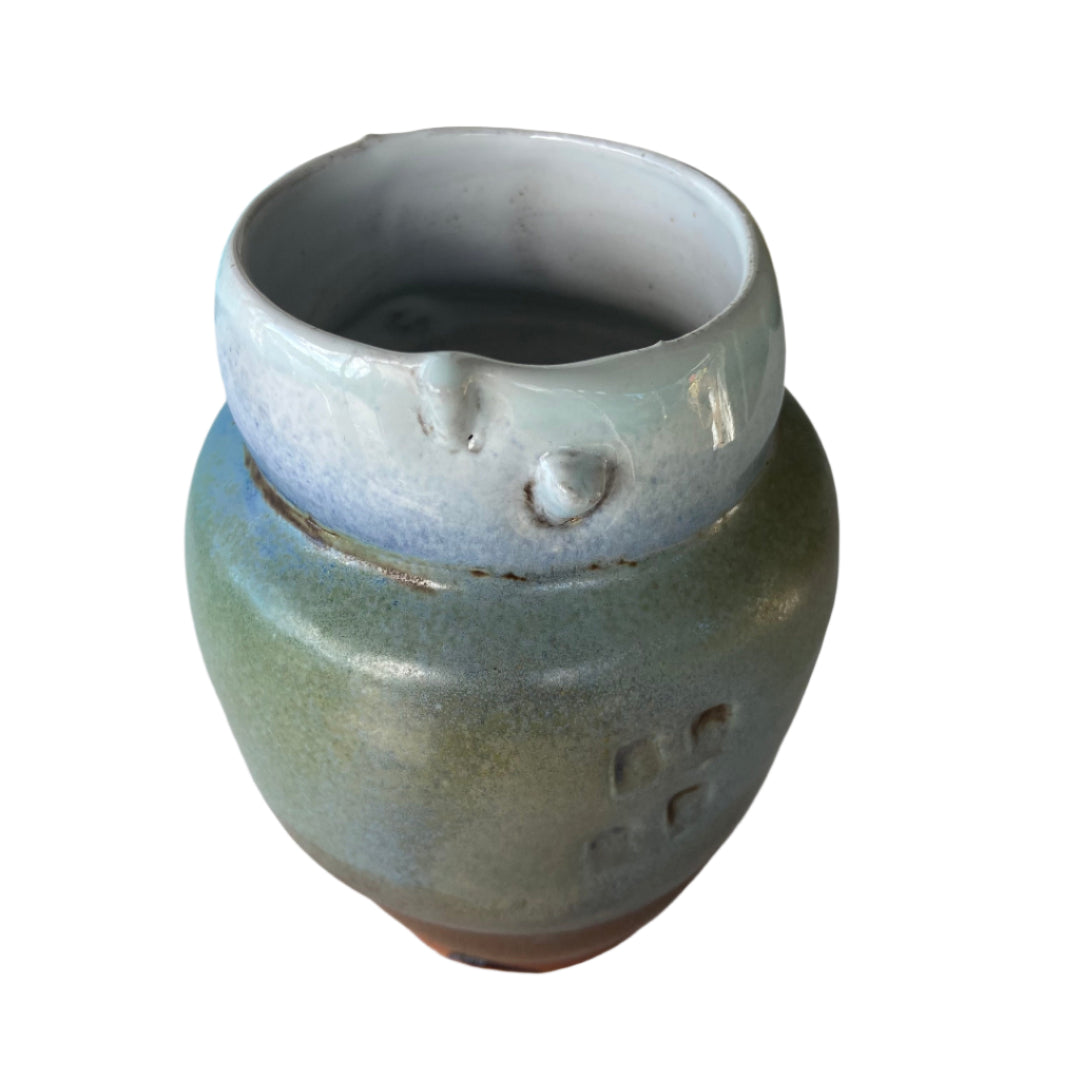 Green Vase with Brown Base