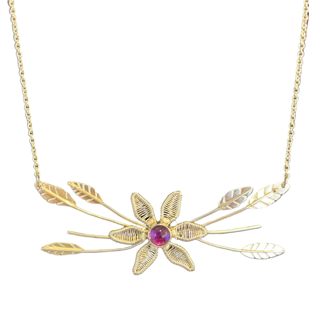 Sterling Silver Flower with Amethyst