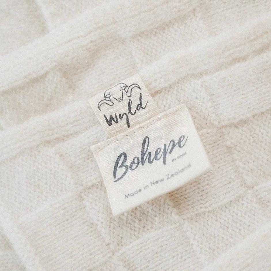 Bohepe Wool Basket Weave Blanket