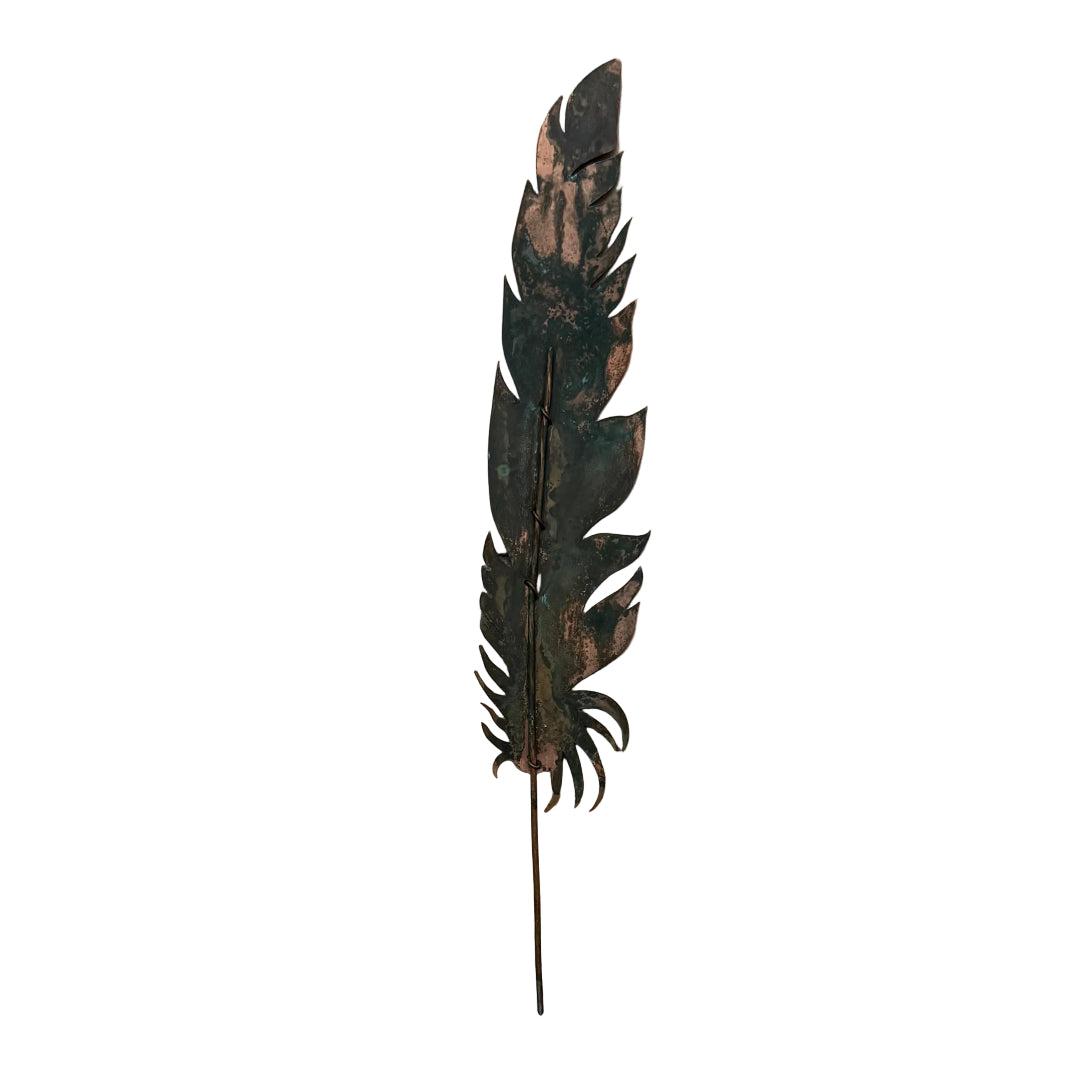 Copper Quill Feather wall art on a white background