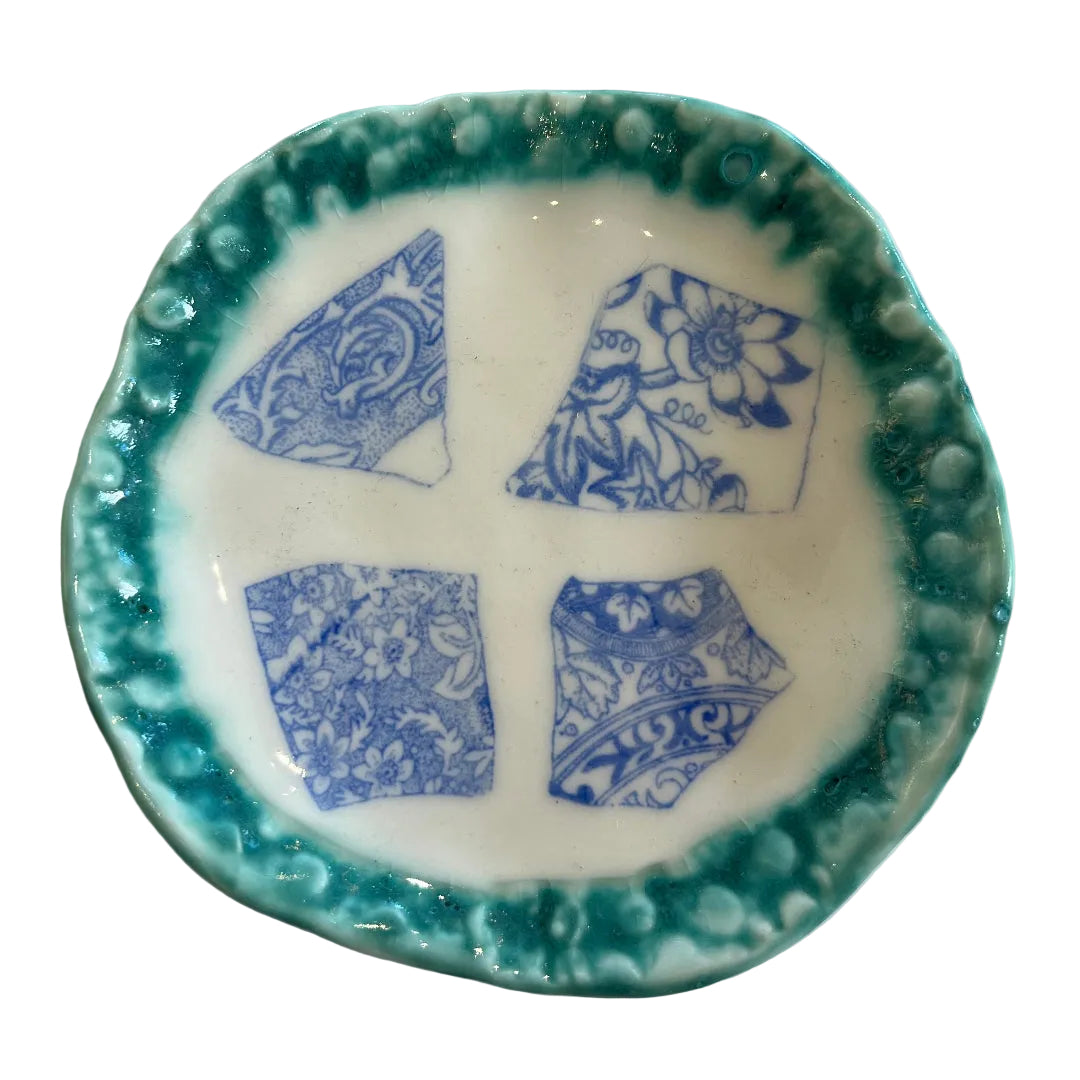 Trinket Dish | Mosaic Green Rim